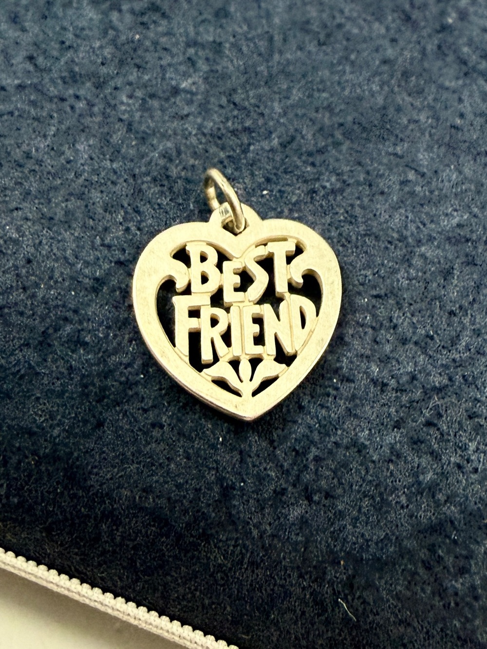 JAMES AVERY Sterling Silver Best Friend Heart Charm Pendant; RETIRED